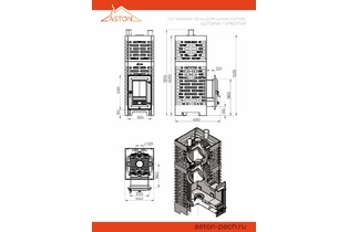 Печь для бани ASTON «Шторм 26 Турбопар» (350) чугун